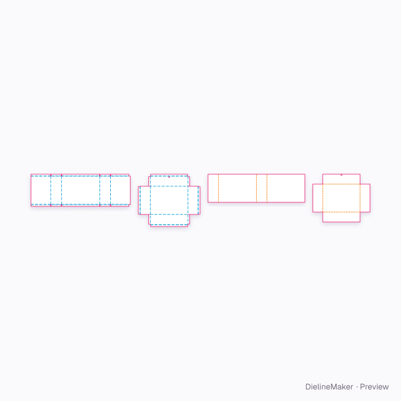 Corporate welcome presentation box — Rigid drawer box flat dieline