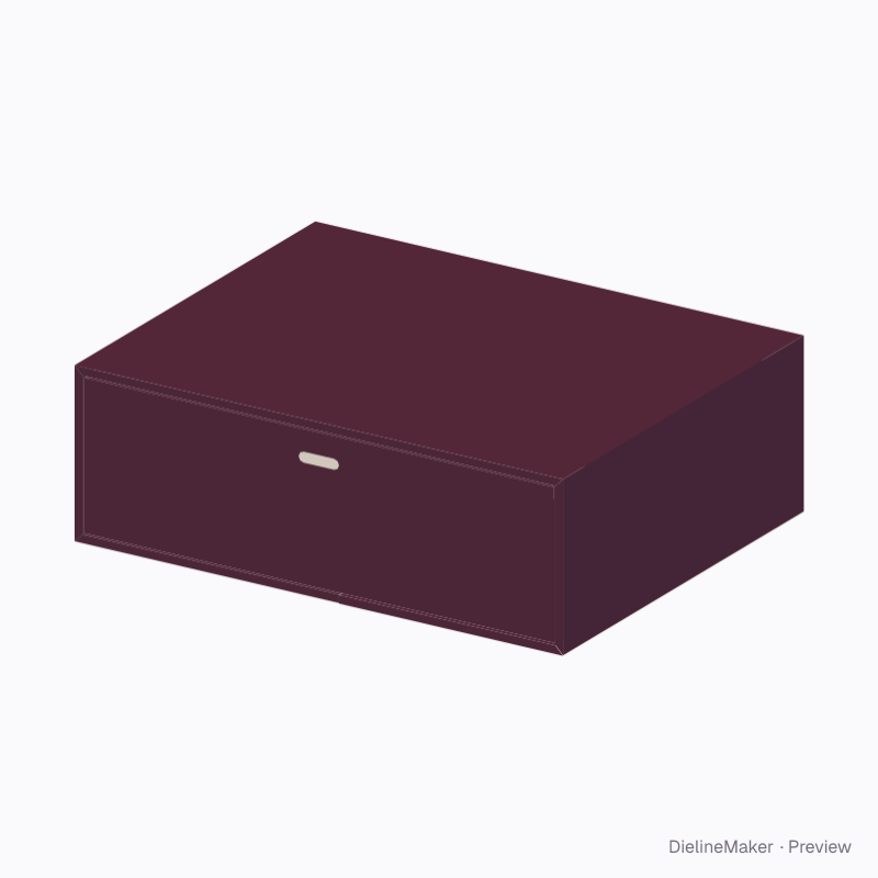 Leather wallet presentation box — Rigid drawer box