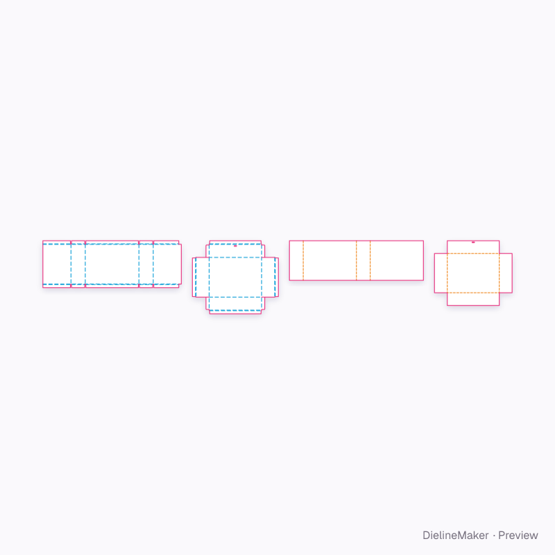 Photo collection presentation box — Rigid drawer box flat dieline
