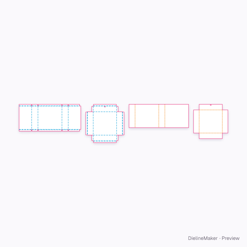 Silk scarf presentation box — Rigid drawer box flat dieline