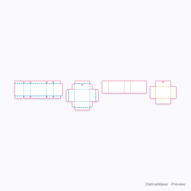 Brooch gift box — Rigid drawer box flat dieline