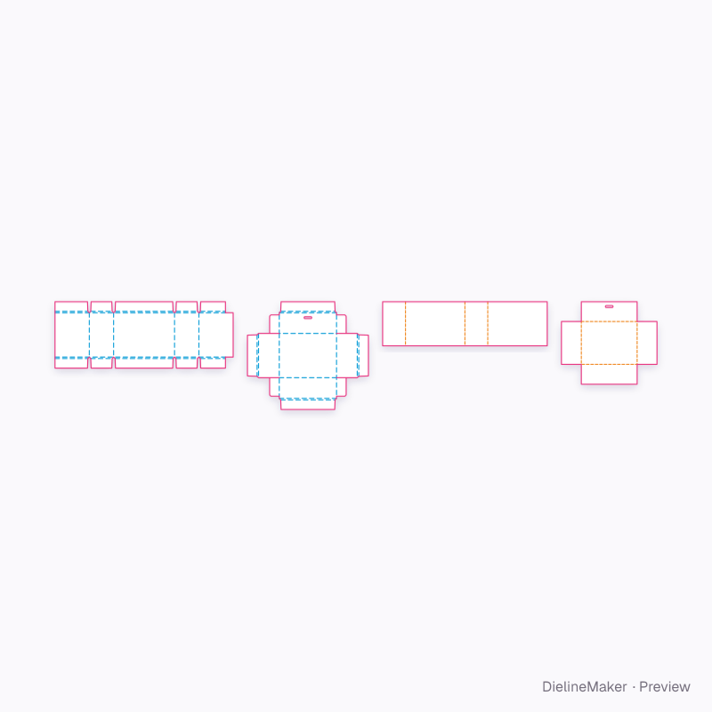 Pendant gift box — Rigid drawer box flat dieline