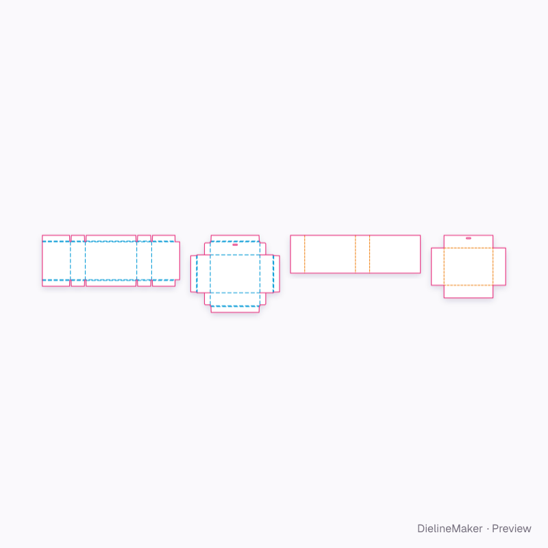Chocolate drawer box flat dieline