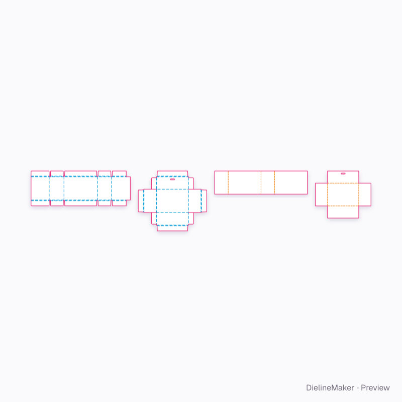 Cufflinks drawer box flat dieline