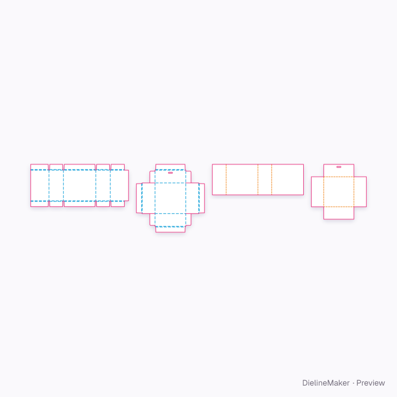 Jewellery drawer box flat dieline
