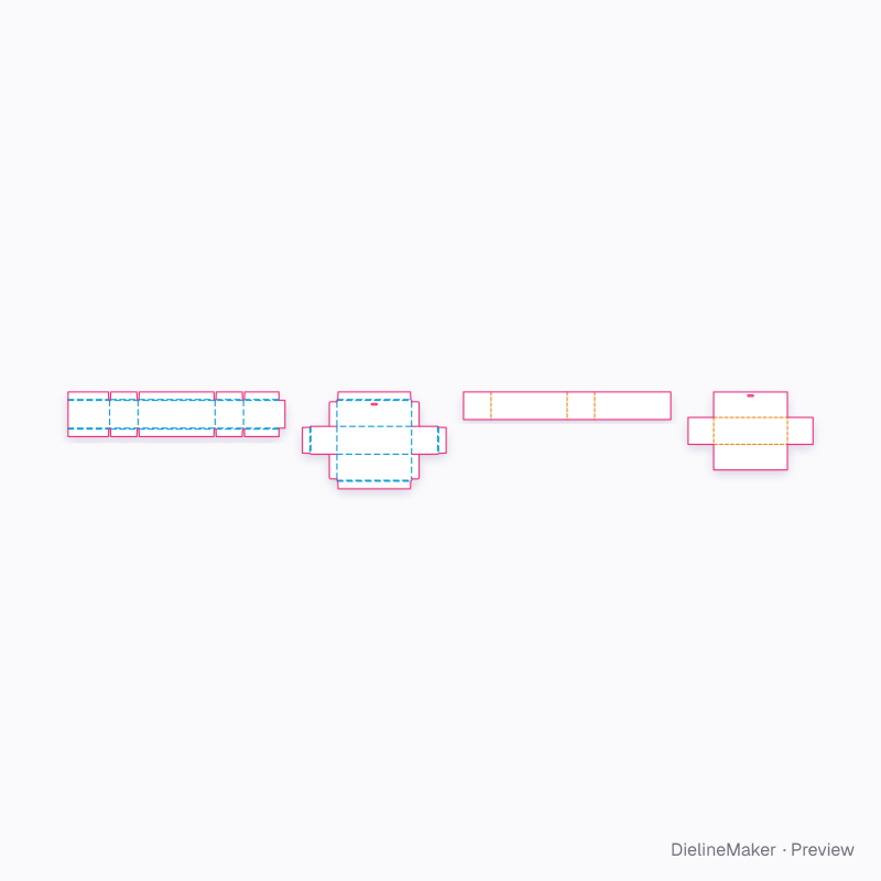Macaron drawer box flat dieline