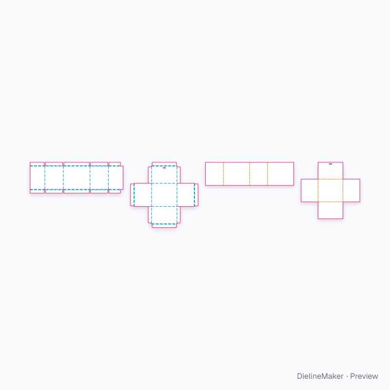 Watch drawer box flat dieline