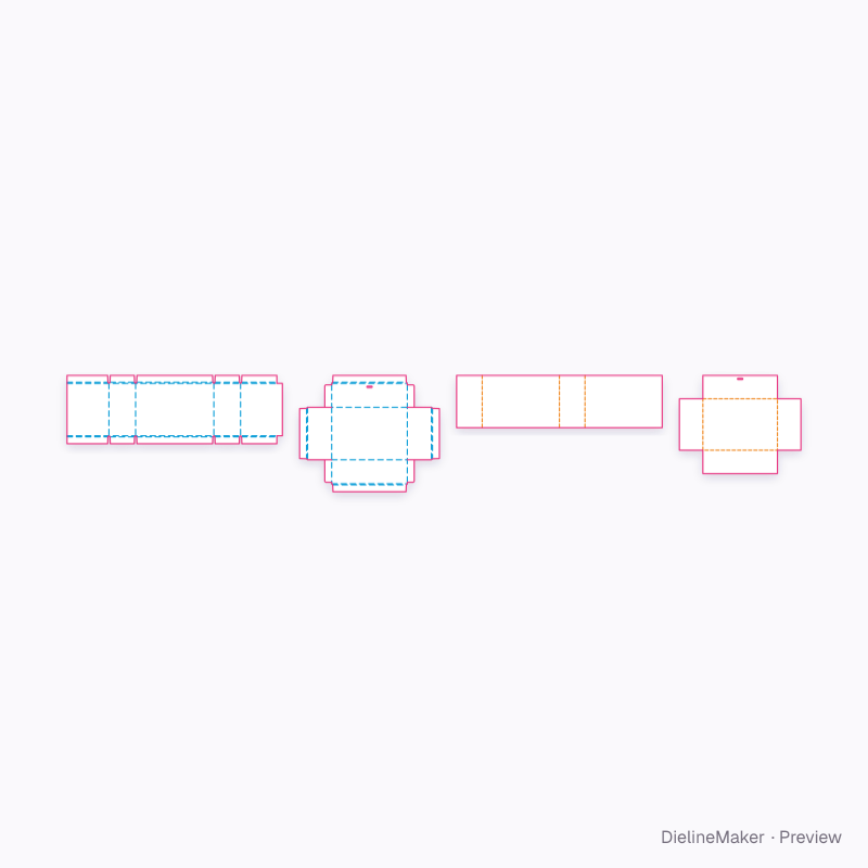 Rigid drawer box flat dieline