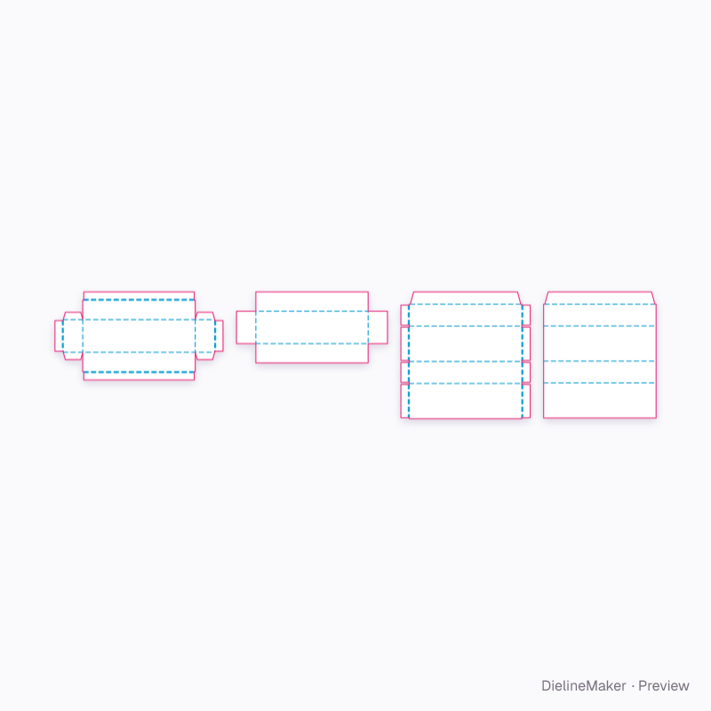 Pen rigid drawer flat dieline