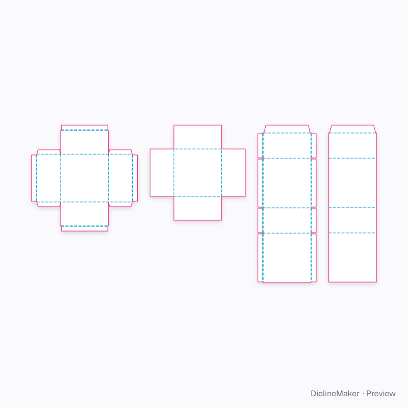 Perfume rigid drawer flat dieline