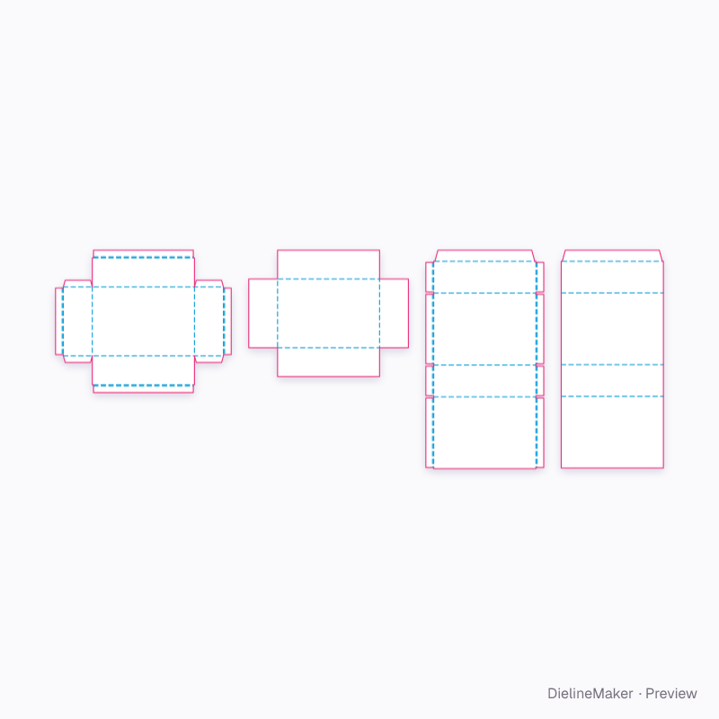 Rigid drawer and sleeve flat dieline