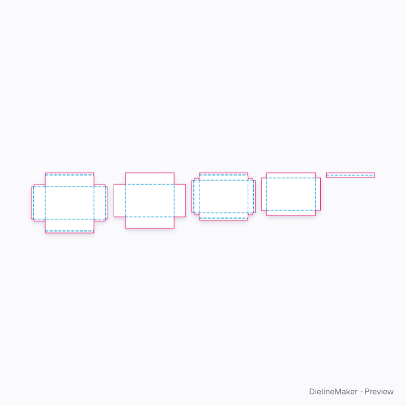 Deep hinged kit case flat dieline
