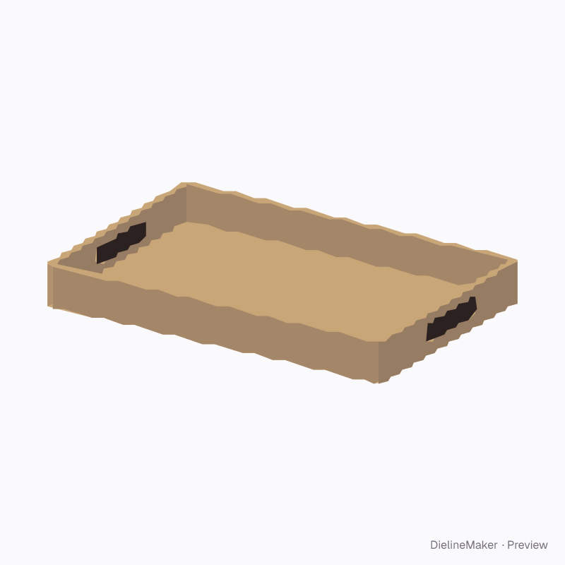 Wooden serving tray with handles