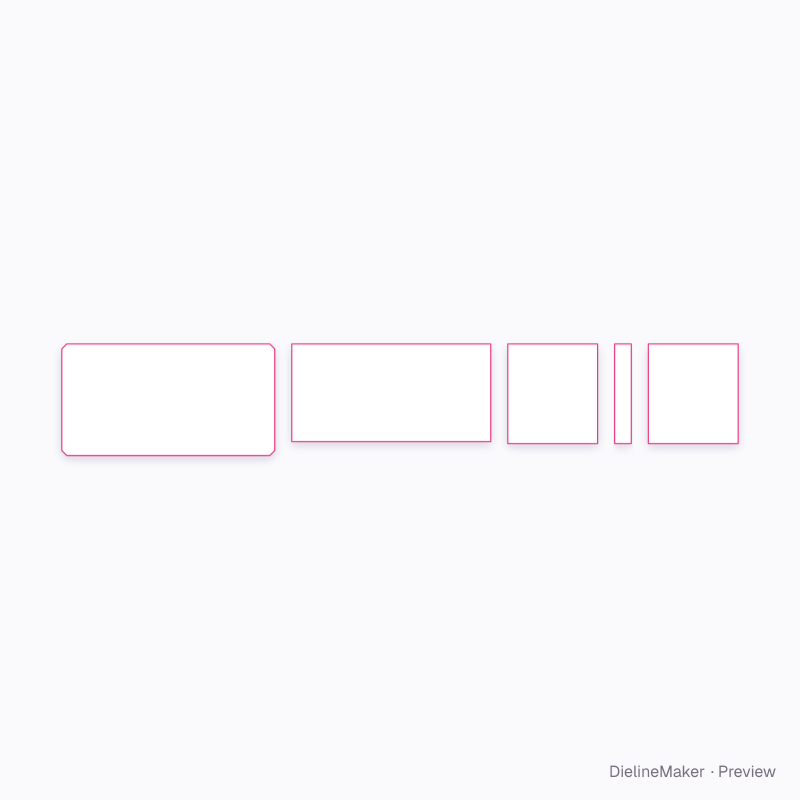 US letter three-ring binder flat dieline