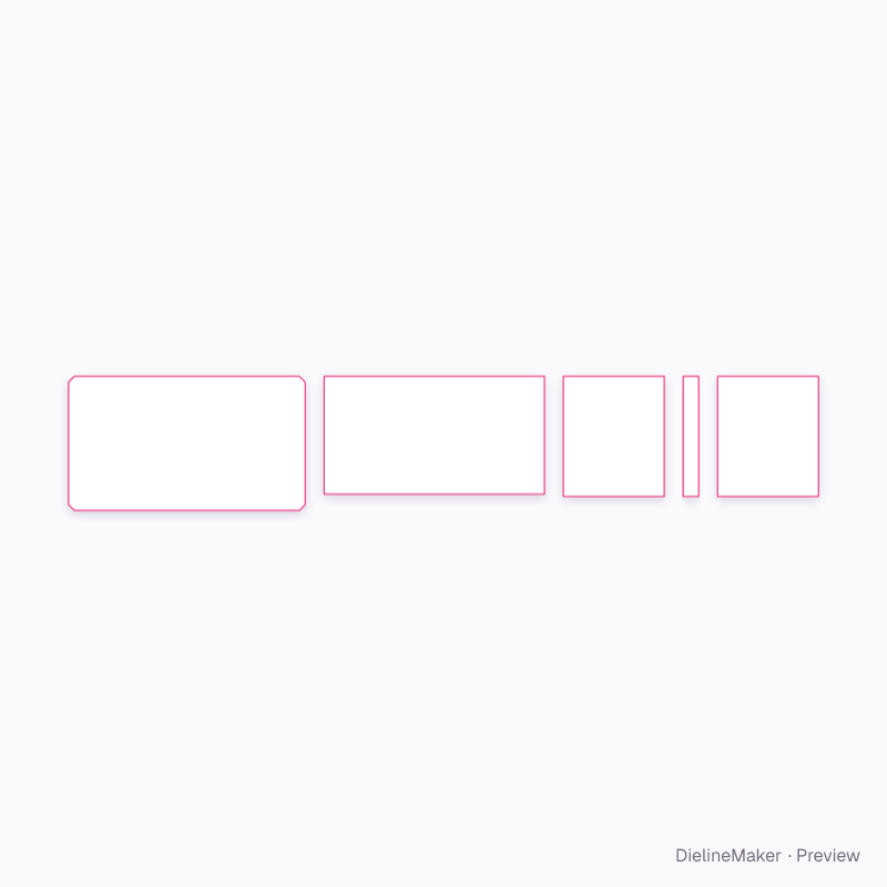 Open two-ring binder flat dieline