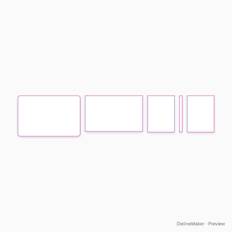A4 clipfolio with front spring clip flat dieline