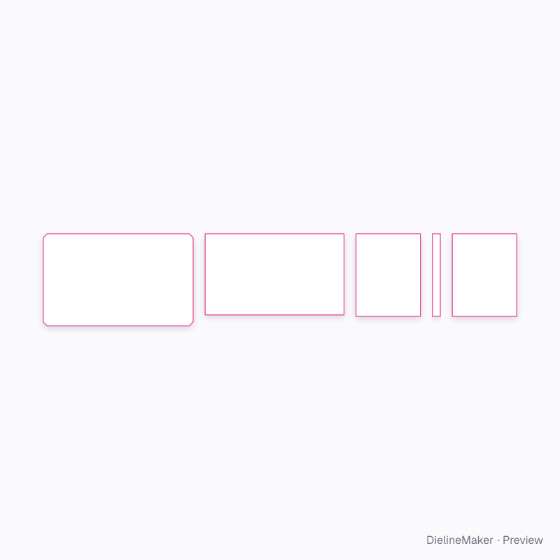 A4 slim ring binder flat dieline