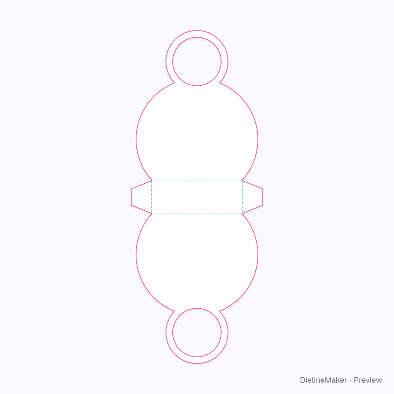 Round cookie carrier flat dieline