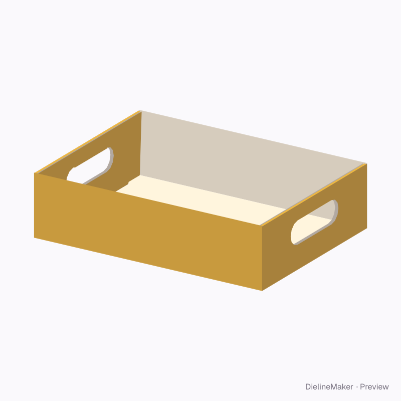 Medium hamper with folded grips