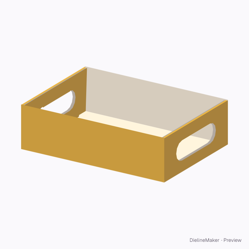 Small hamper with folded grips