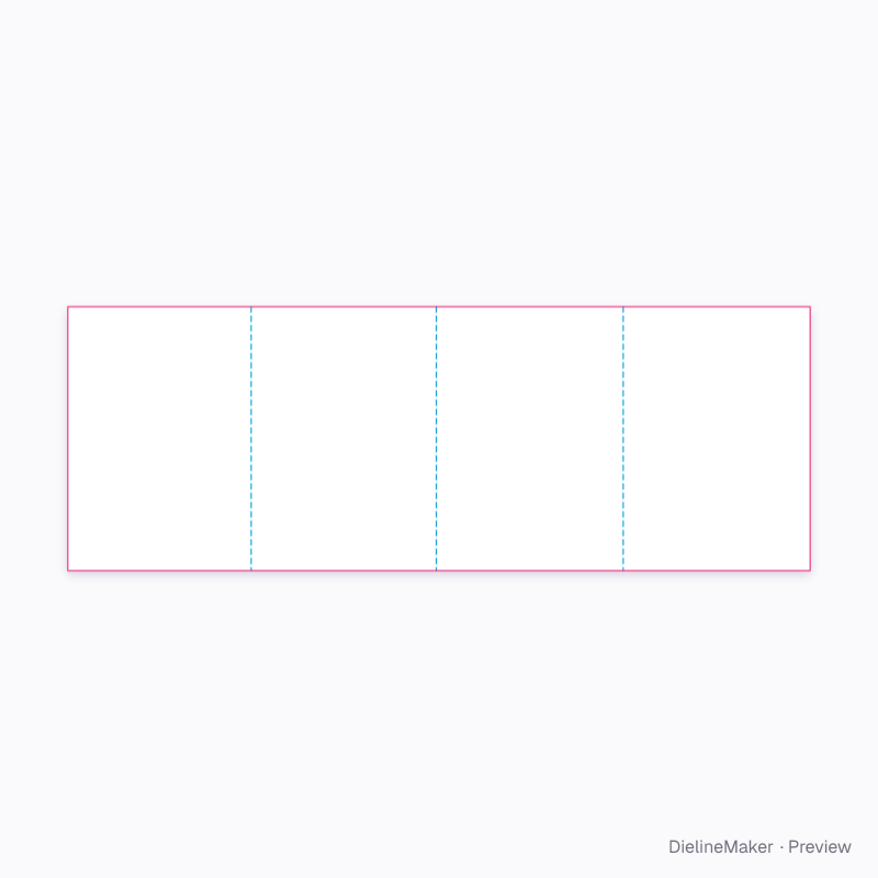 A4 four-panel rollfold brochure flat dieline