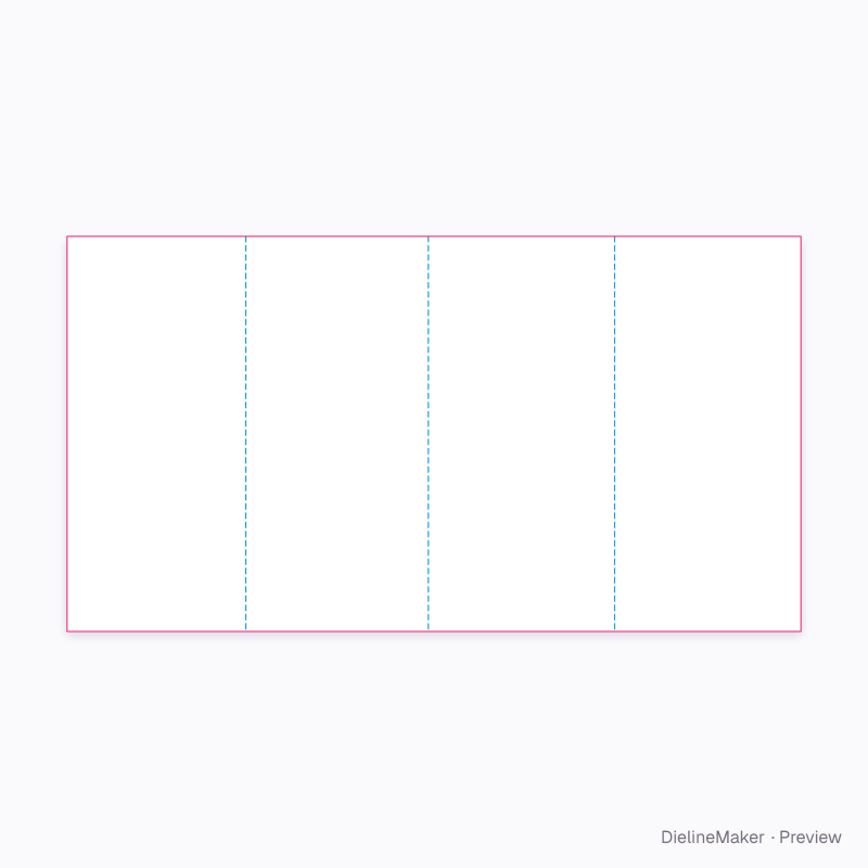 DL four-panel rollfold brochure flat dieline