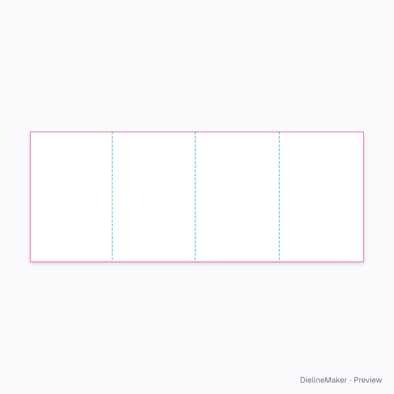 US half-letter four-panel rollfold brochure flat dieline