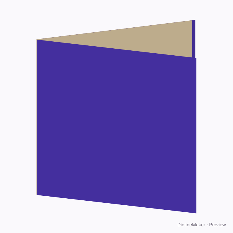 100 mm square four-panel rollfold brochure