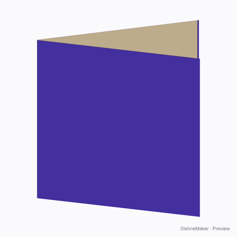 210 mm square four-panel rollfold brochure