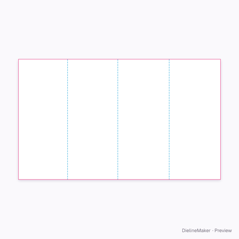 US eight-page rollfold flat dieline
