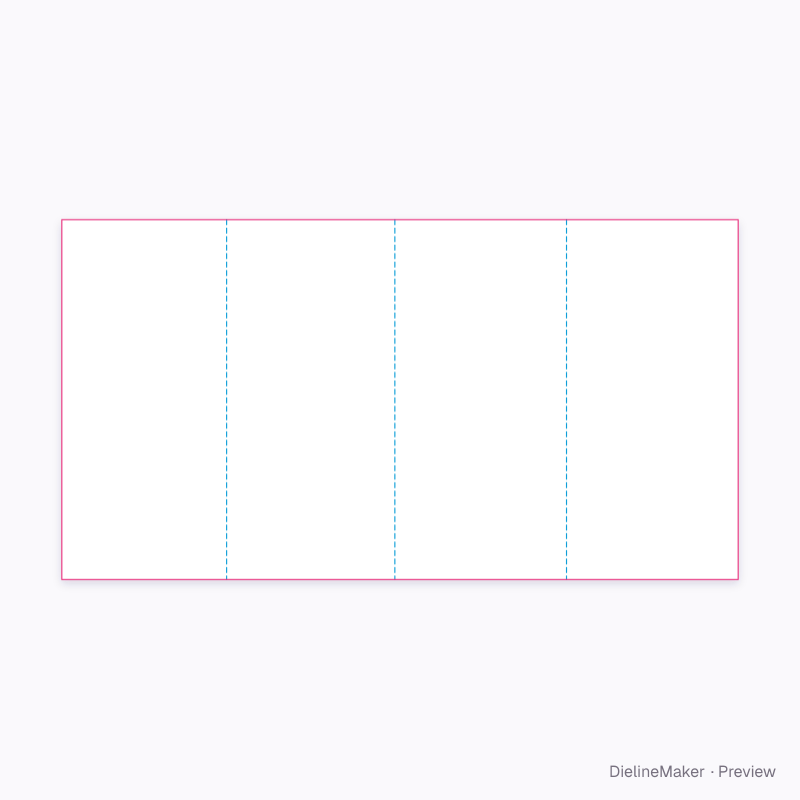 Open four-panel rollfold flat dieline