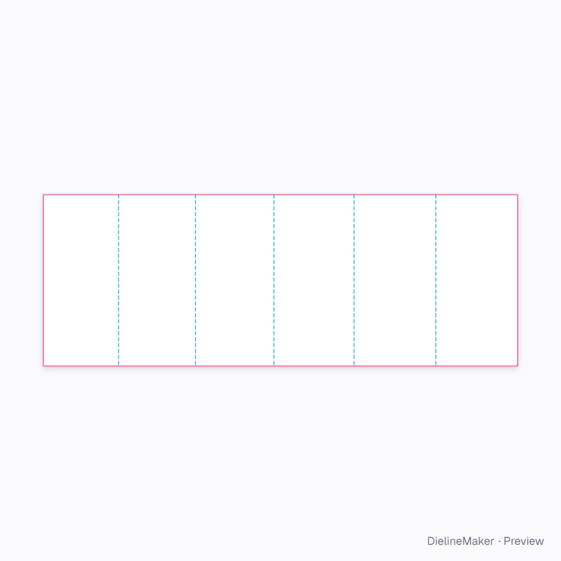 Six-panel DL rollfold flat dieline