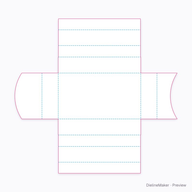Buffer-wall slide tray flat dieline