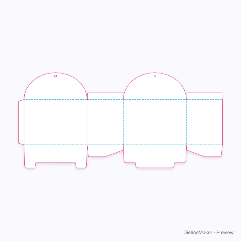 Round-flap bakery box flat dieline
