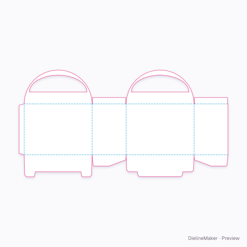 Loop-handle carry carton flat dieline