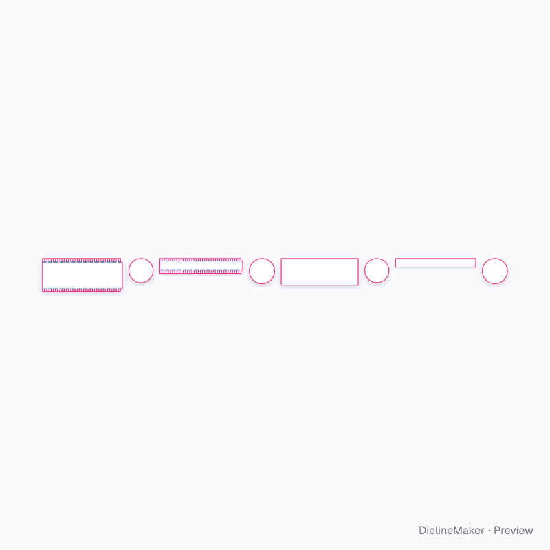 Small rose box flat dieline