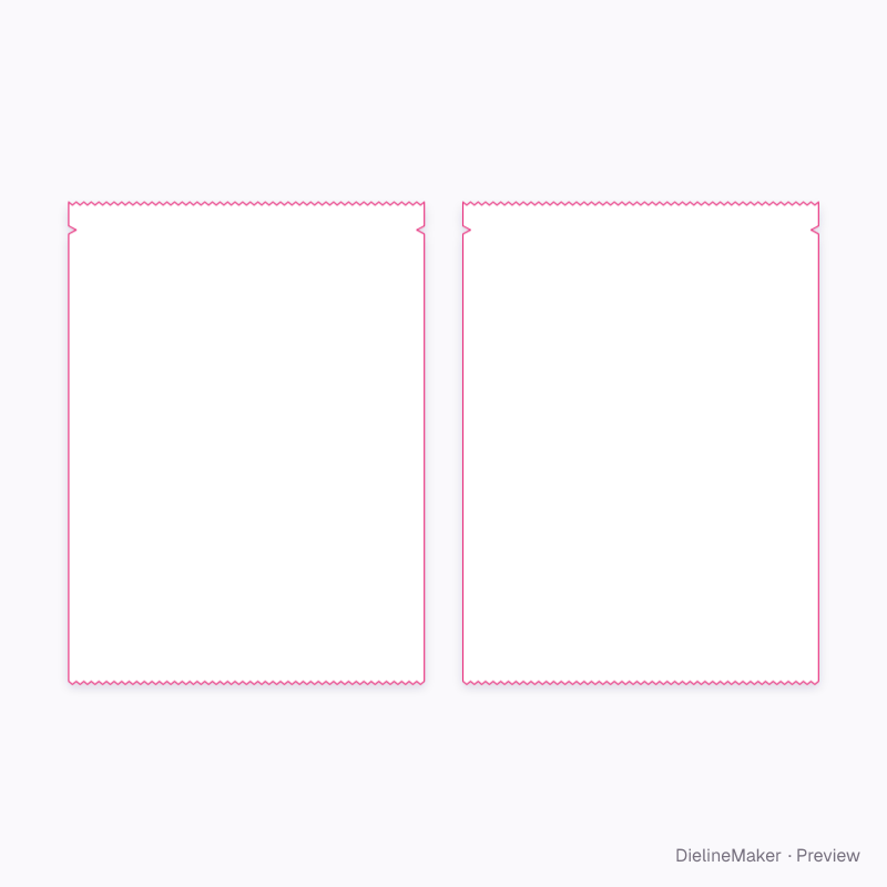 Face-mask sachet flat dieline