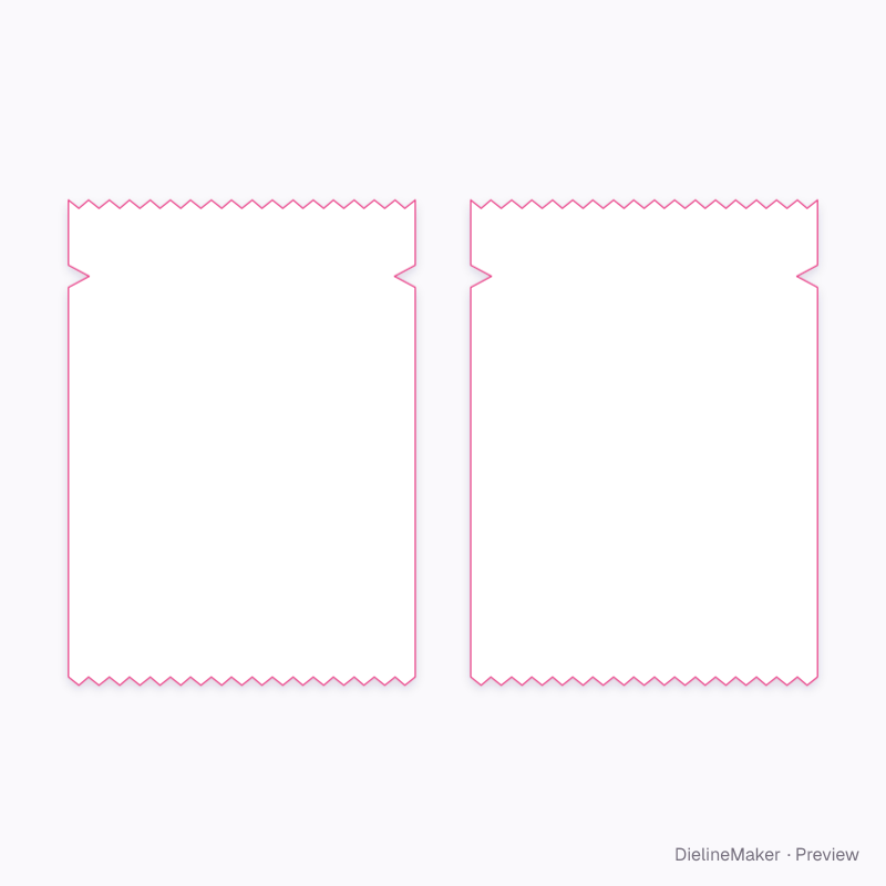 Cosmetic sample sachet flat dieline