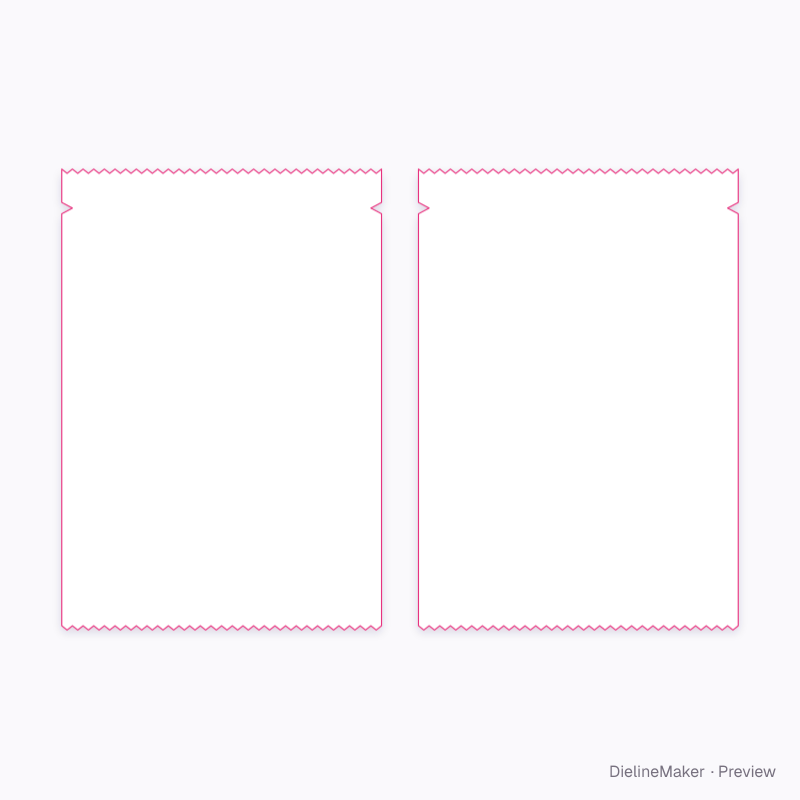 Small snack sachet flat dieline