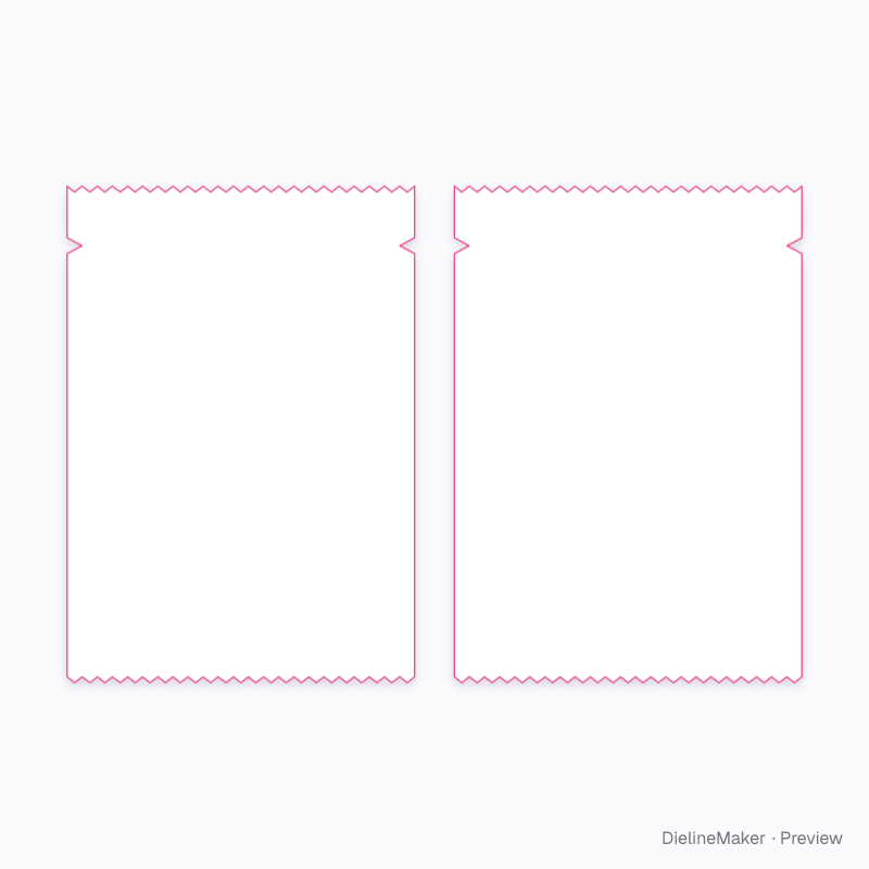 Wet wipe sachet flat dieline