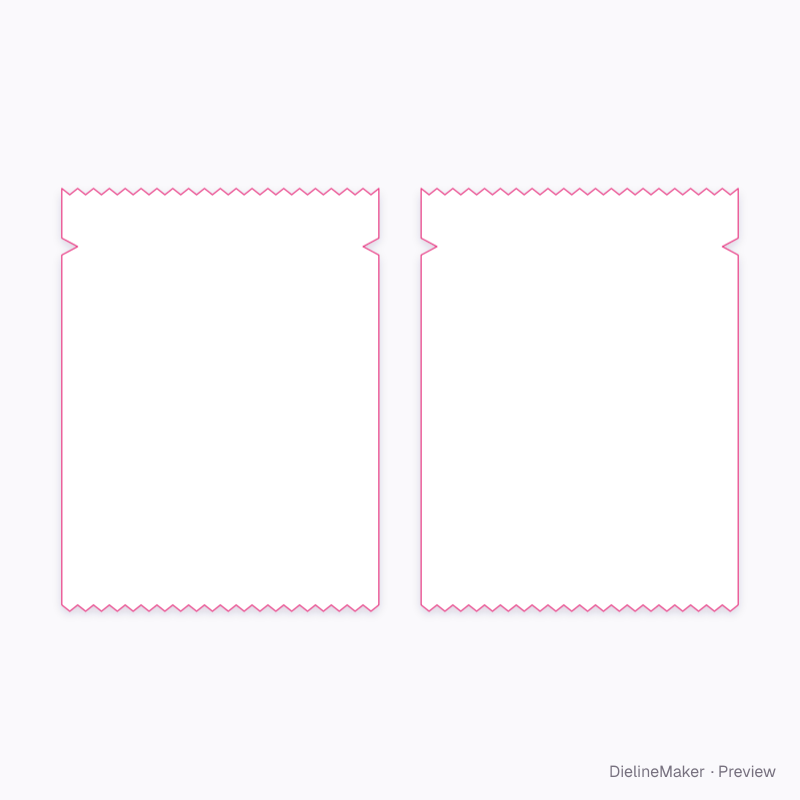 Sachet flat dieline