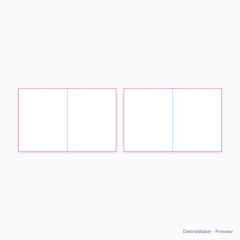 US letter 8.5 × 11 in saddle-stitch booklet flat dieline
