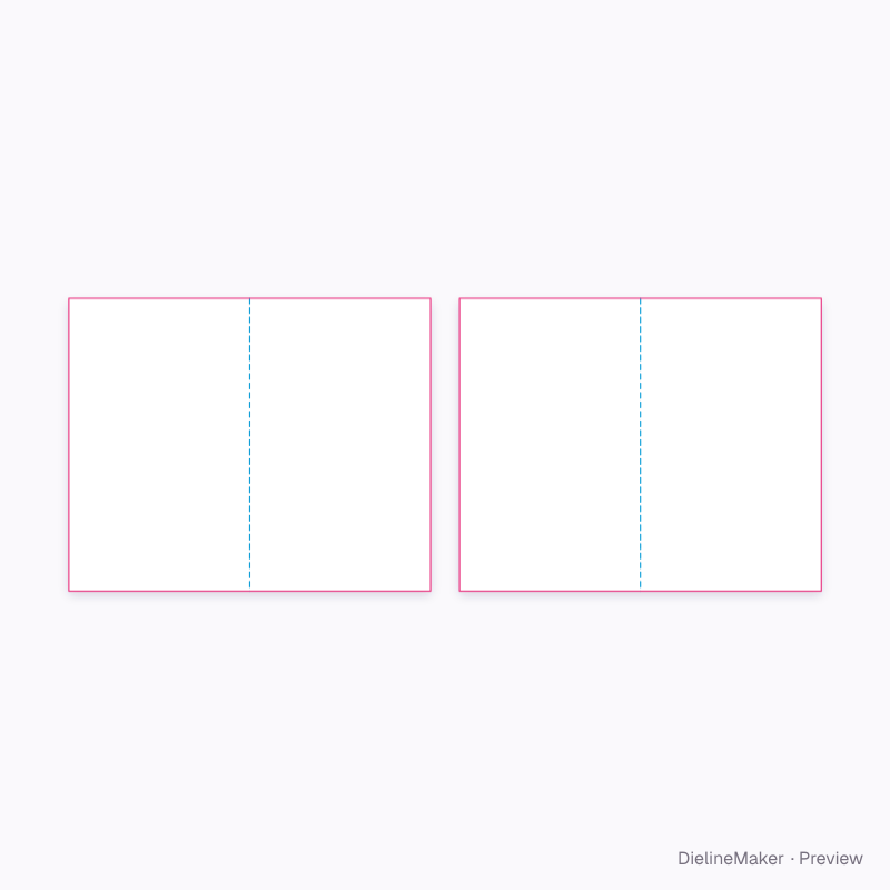 Pocket 108 × 175 mm saddle-stitch booklet flat dieline