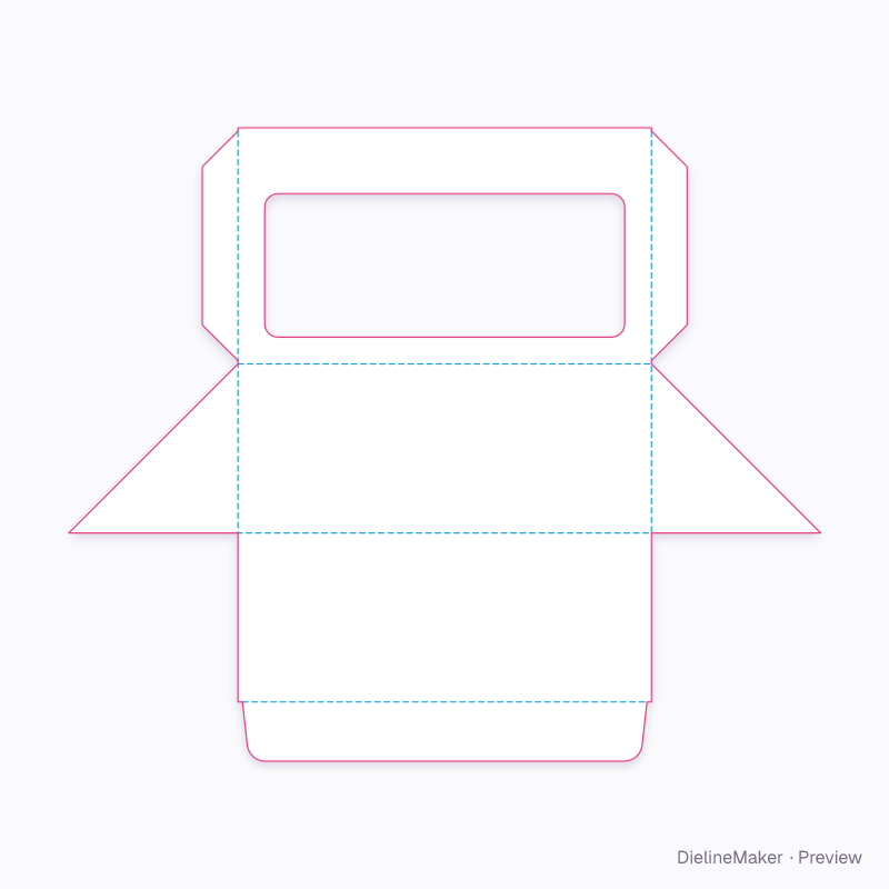 Half baguette wedge — Sandwich wedge flat dieline