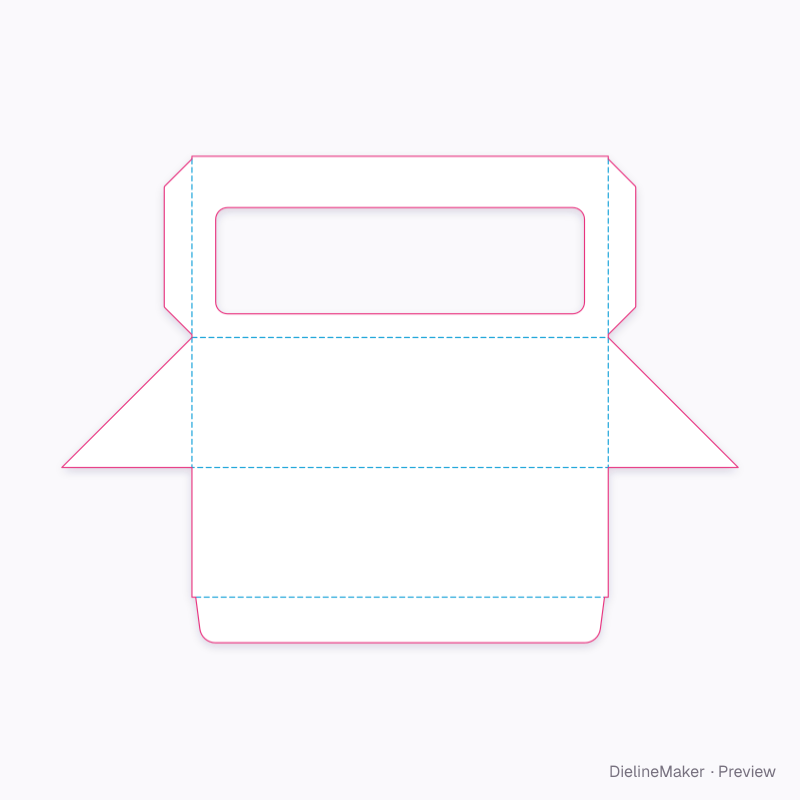 Sub & baguette wedge flat dieline