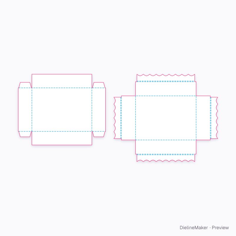 Tray in a scalloped wrap flat dieline