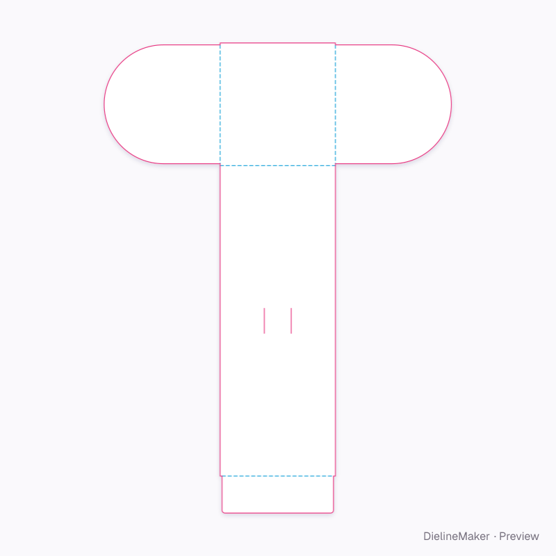 Canelé scarf sleeve, closed ends flat dieline