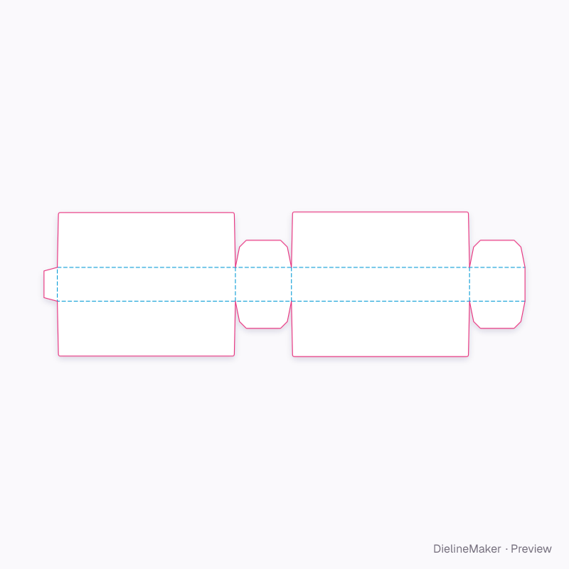 Cookie box 16 × 5 × 3 cm flat dieline