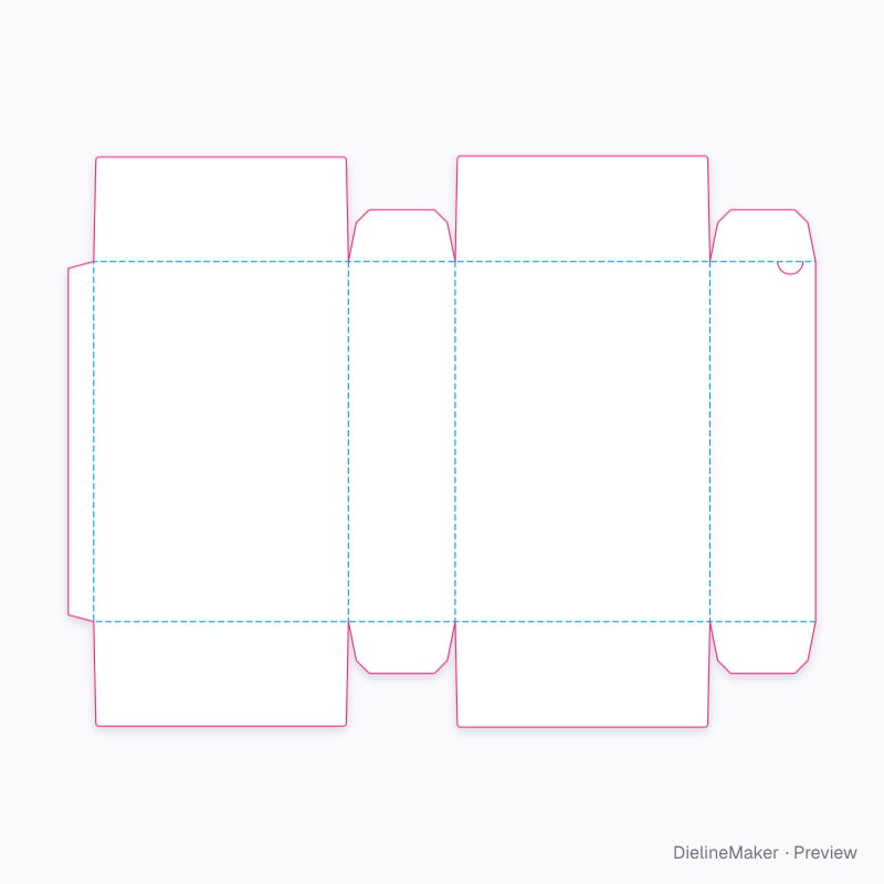 Seal-end carton with rim catch flat dieline