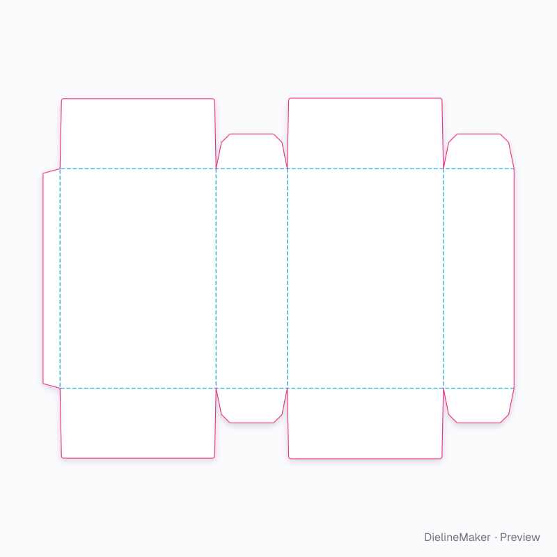Sugar cube carton flat dieline